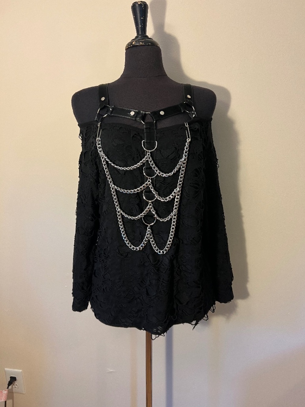 Dark in Love Punk Grunge Off Shoulder Top